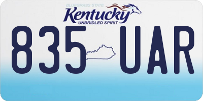 KY license plate 835UAR