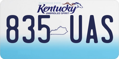 KY license plate 835UAS