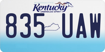 KY license plate 835UAW