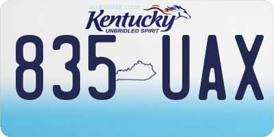 KY license plate 835UAX