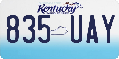 KY license plate 835UAY