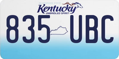 KY license plate 835UBC