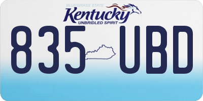 KY license plate 835UBD