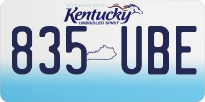 KY license plate 835UBE