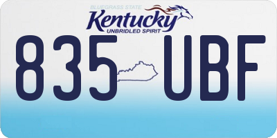 KY license plate 835UBF