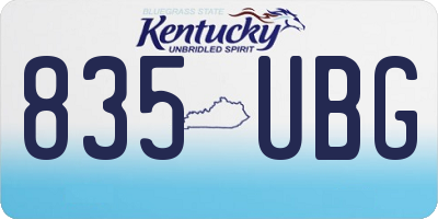 KY license plate 835UBG