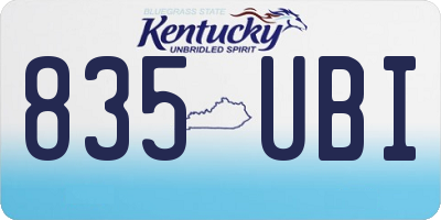 KY license plate 835UBI