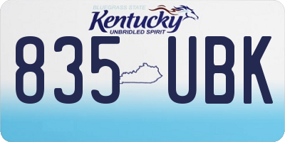 KY license plate 835UBK