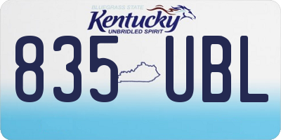 KY license plate 835UBL