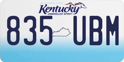 KY license plate 835UBM