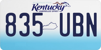 KY license plate 835UBN