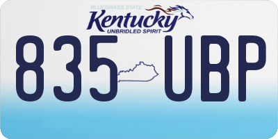 KY license plate 835UBP