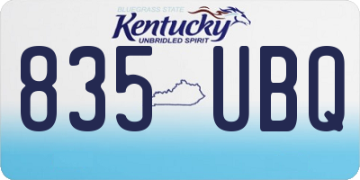 KY license plate 835UBQ