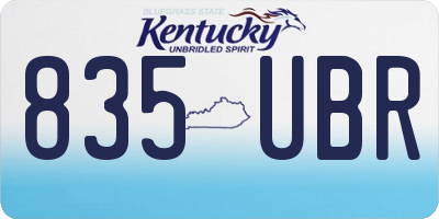 KY license plate 835UBR