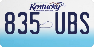 KY license plate 835UBS