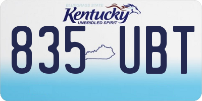 KY license plate 835UBT