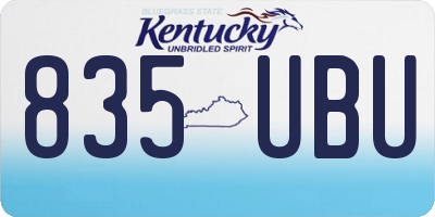 KY license plate 835UBU