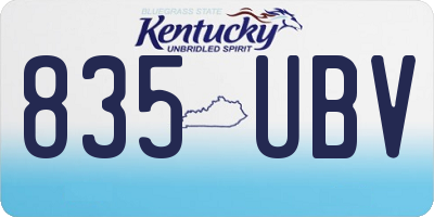 KY license plate 835UBV
