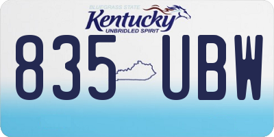 KY license plate 835UBW
