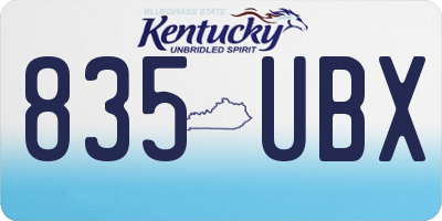 KY license plate 835UBX