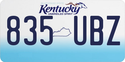 KY license plate 835UBZ