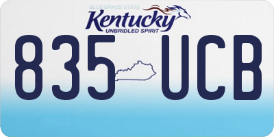 KY license plate 835UCB