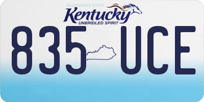 KY license plate 835UCE