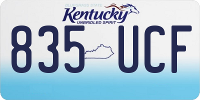 KY license plate 835UCF