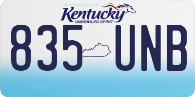 KY license plate 835UNB
