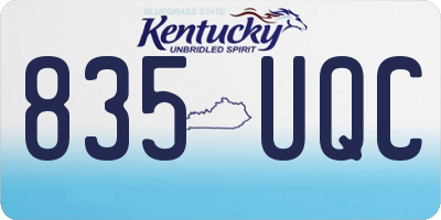 KY license plate 835UQC