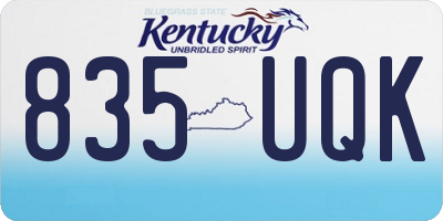 KY license plate 835UQK
