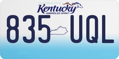 KY license plate 835UQL
