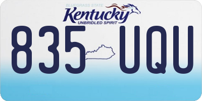 KY license plate 835UQU