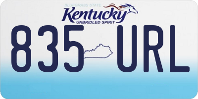 KY license plate 835URL