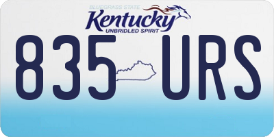 KY license plate 835URS