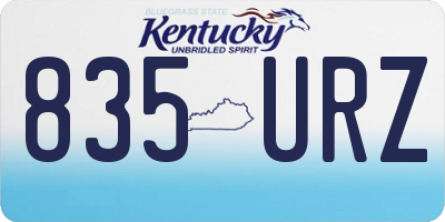 KY license plate 835URZ