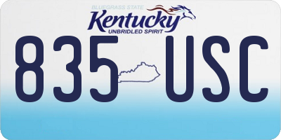 KY license plate 835USC