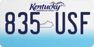 KY license plate 835USF