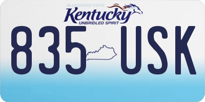 KY license plate 835USK
