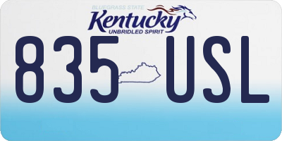 KY license plate 835USL