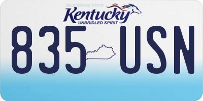 KY license plate 835USN