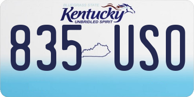 KY license plate 835USO