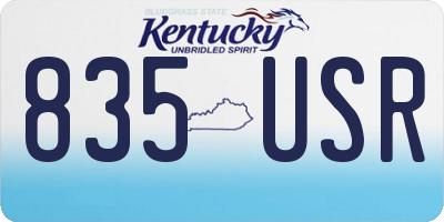 KY license plate 835USR