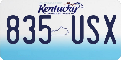KY license plate 835USX