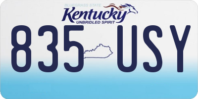 KY license plate 835USY
