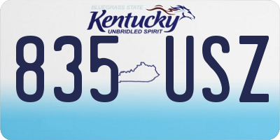 KY license plate 835USZ