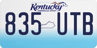 KY license plate 835UTB