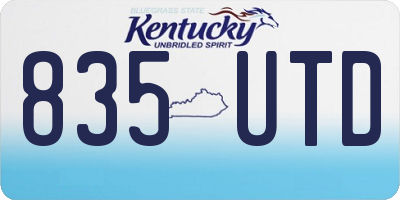 KY license plate 835UTD