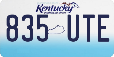 KY license plate 835UTE