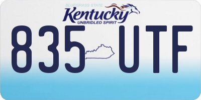KY license plate 835UTF